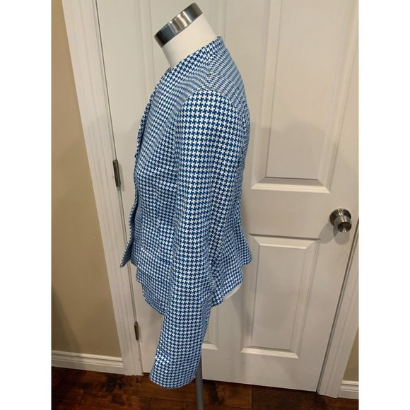 Creatures Of The Wind Jepy Blue & White Houndstooth Jacket, Size 2 - Picture 7 of 10